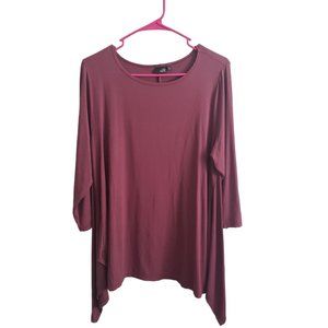 CT263 Lisa Bayne Long Sleeve Maroon T-shirt L